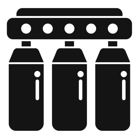 Graphic icon showing a simplistic design of three soda cans connected by a top holderのイラスト素材