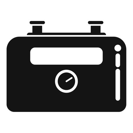 Vintage camera silhouette icon in black and white for photographyのイラスト素材