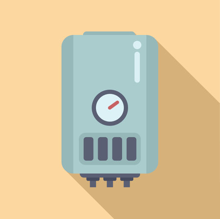 Vector graphic of a compact home water heater with thermostat dialのイラスト素材