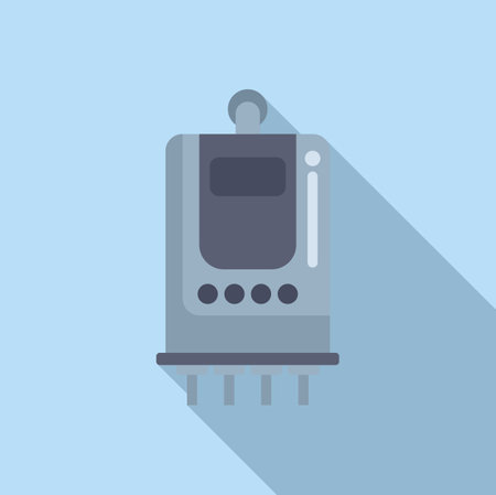 Vector illustration of an oldschool mobile phone icon with shadow effect on a blue backgroundのイラスト素材