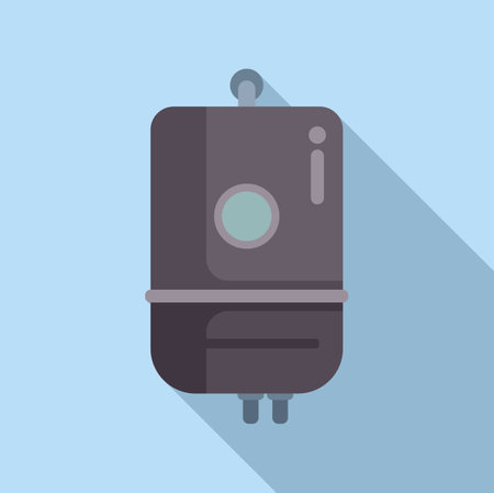 Flat design icon of a classic camera with a long shadow, ideal for photography conceptsのイラスト素材