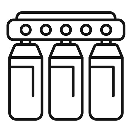 Simplistic outline vector icon featuring three pendant lights in a modern designのイラスト素材