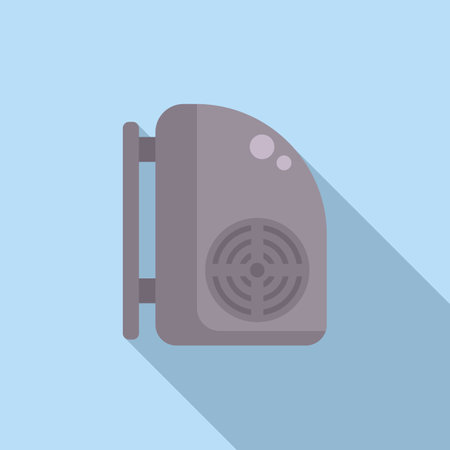 Vector illustration of a sleek, modern air purifier icon with a flat design and shadow effectのイラスト素材