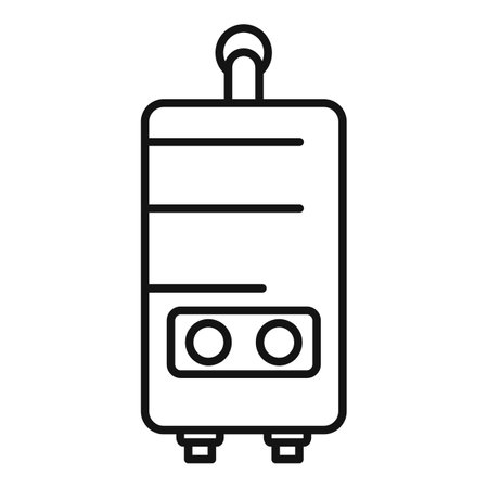 Simple outline vector icon of a modern electric water heater for home appliancesのイラスト素材