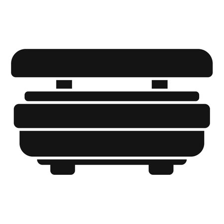 Simplified silhouette of a burger icon on a white background, ideal for menus and food appsのイラスト素材