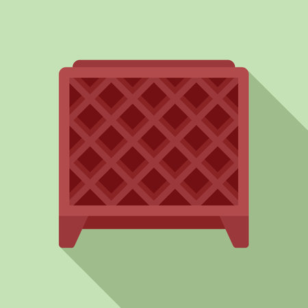 Minimalist, flat design vector illustration of a red space heater with a patterned frontのイラスト素材