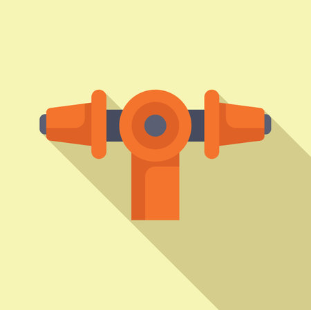 Cartoonish orange fire hydrant illustration in flat design vector. Depicting a colorful and vibrant icon for firefighting prevention and safety in the urban city environmentのイラスト素材