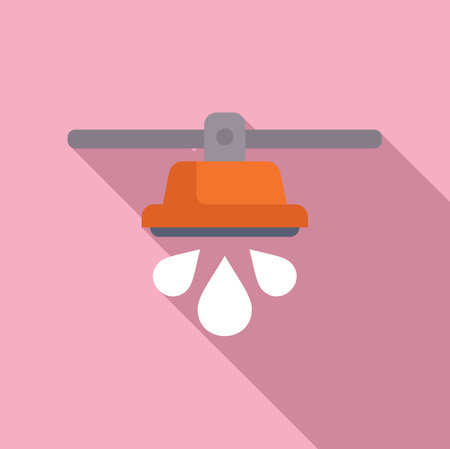 Flat design vector of a cartoon ceiling fan with simple shadows, isolated on a pink backgroundのイラスト素材