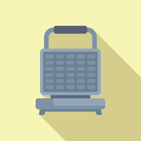 Vintage retro waffle maker vector illustration in flat design for cooking delicious breakfast meal prep with nostalgic pastel background and trendy minimalistic kitchenware equipmentのイラスト素材