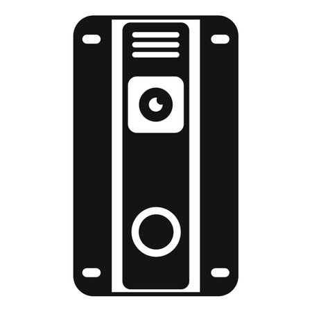 Vector illustration of a simple, black and white desktop computer case icon, suitable for web and printのイラスト素材