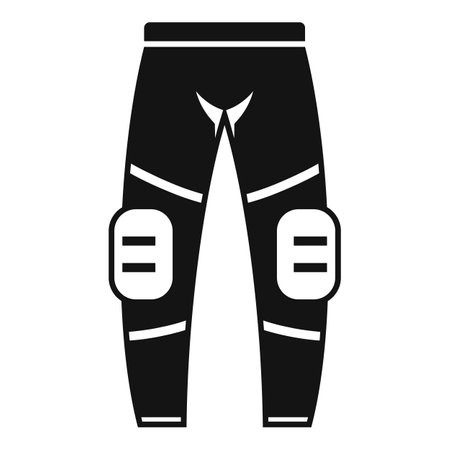 Black tactical pants icon for military and law enforcement personnel, featuring durable and rugged design, with multiple pockets for outdoor and combat useのイラスト素材