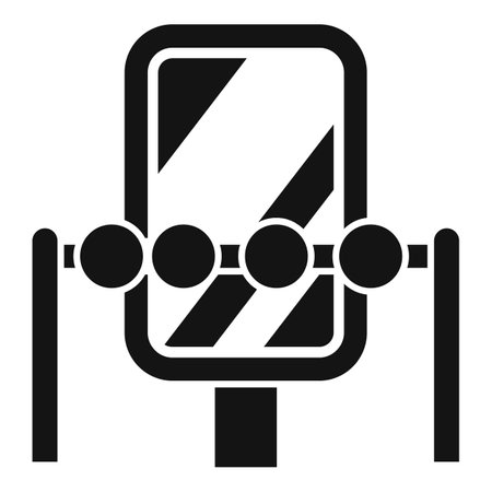Black and white vector illustration of a traffic barrier symbol with stripesのイラスト素材