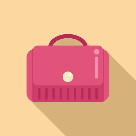 Flat design vector of a stylish pink briefcase with shadow, ideal for businessrelated graphicsのイラスト素材