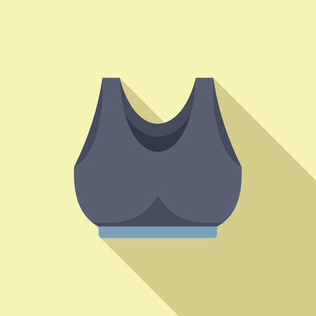 Flat illustration of a gray sports bra casting a shadow on a simple beige backdropのイラスト素材