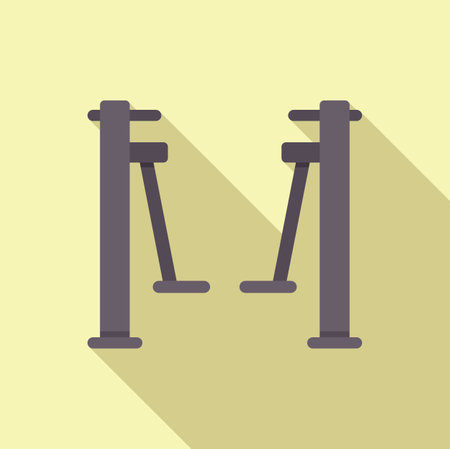 Minimalist vector illustration of parallel gymnastics bars with a long shadowのイラスト素材