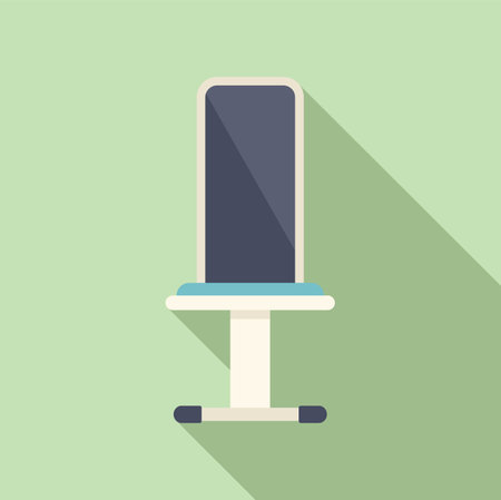 Flat design vector illustration of a stylish office chair with shadow, isolated on greenのイラスト素材