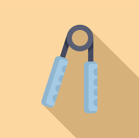 Vector illustration of a hand grip strengthener with a shadow on a beige backgroundのイラスト素材