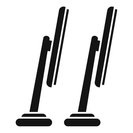 Dual wireless charging stands vector icon for modern mobile devices with electromagnetic field technology, inductive convenience, and efficient cablefree charging for up to two smartphonesのイラスト素材