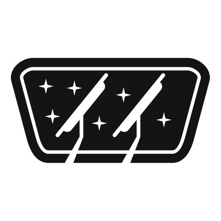 Black and white vector icon representing a car windshield defrosting systemのイラスト素材
