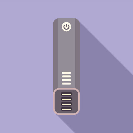 Flat design vector of a power button icon, ideal for web and technology interfacesのイラスト素材