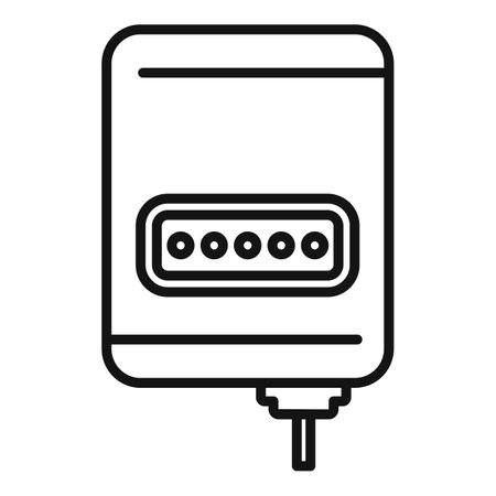 Black and white line art vector of a domestic electric boiler for water heatingのイラスト素材