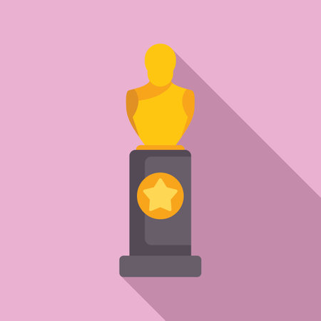 Celebrating victory and success, a golden award stands as a symbol of hard work and dedicationのイラスト素材