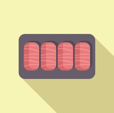 Fresh tuna sashimi being served on a trayのイラスト素材