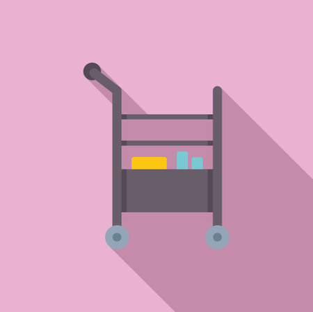 Room service cart being pushed containing food and beverages for hotel guestsのイラスト素材