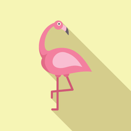 Pink flamingo standing on one legのイラスト素材