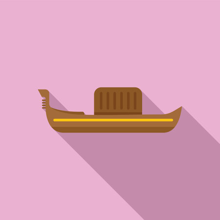 Traditional gondola is peacefully sailing, waiting to transport visitors on a romantic journeyのイラスト素材