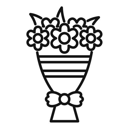 Simple bouquet symbolizing love and affection, perfect for celebrating special occasionsのイラスト素材