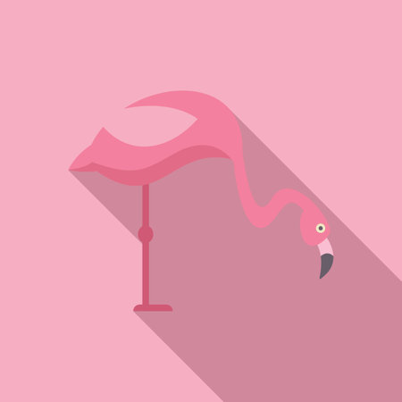Pink flamingo standing on one legのイラスト素材