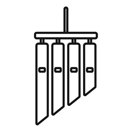 Minimalist black and white vector image of hanging wind chimesのイラスト素材