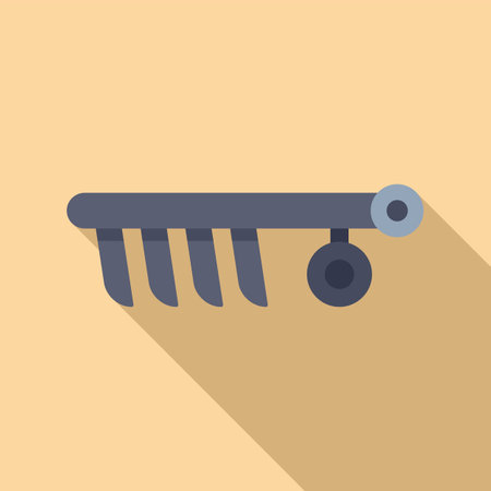 Simplified illustration of a wind chime casting a shadow on a warm beige backgroundのイラスト素材