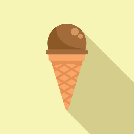 Enjoying a sweet chocolate ice cream cone, a perfect treat for a hot summer dayのイラスト素材