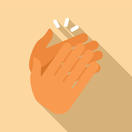 Clapping hands showing approval and appreciation in a flat design illustration vector symbol isolated on a backgroundのイラスト素材