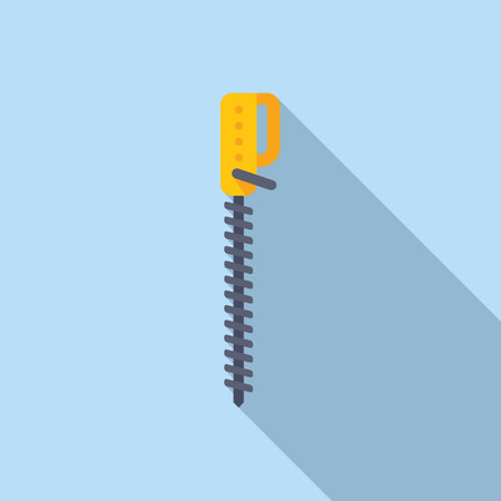 Minimalistic vector illustration of a stylized cheese grater with a yellow handle on a blue backgroundのイラスト素材