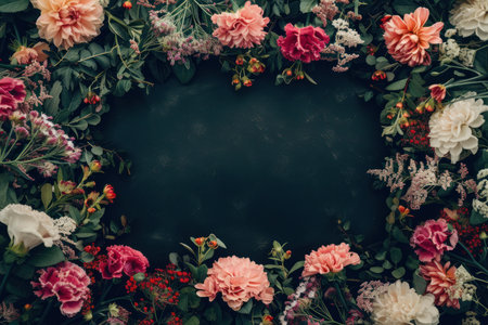 Appealing Blank poster flowers. Home wall pattern interior room. Generate Aiの素材