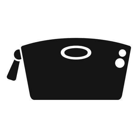 Graphic icon with a black silhouette of a mixing bowl and spatula for kitchen useのイラスト素材