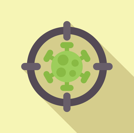 Graphic symbol of a virus in crosshairs, flat designのイラスト素材