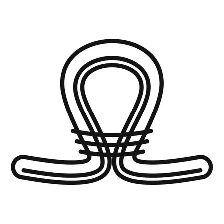 Black and white line art of a stylized light bulbのイラスト素材