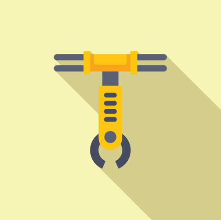 Vector graphic showcasing a stylized wrench in flat design, ideal for tutorials or infographicsのイラスト素材