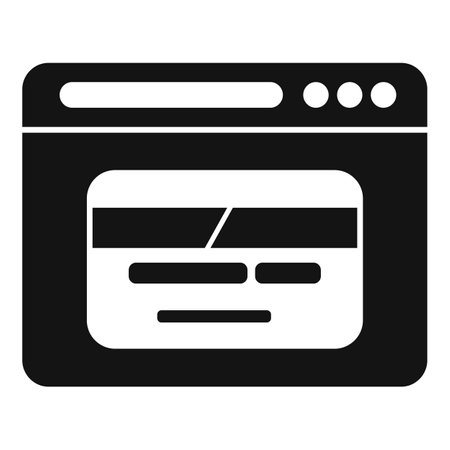 Simple black and white icon of a website layout, perfect for representing web design and development conceptsのイラスト素材