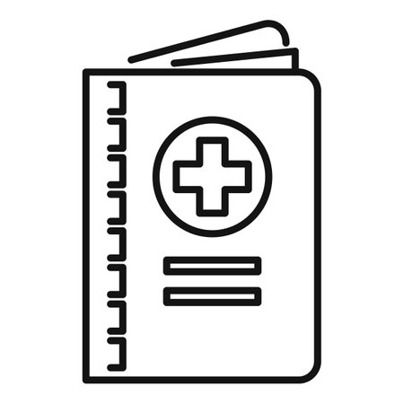 Medical record book icon in trendy outline style, perfect for web, app and ui designのイラスト素材