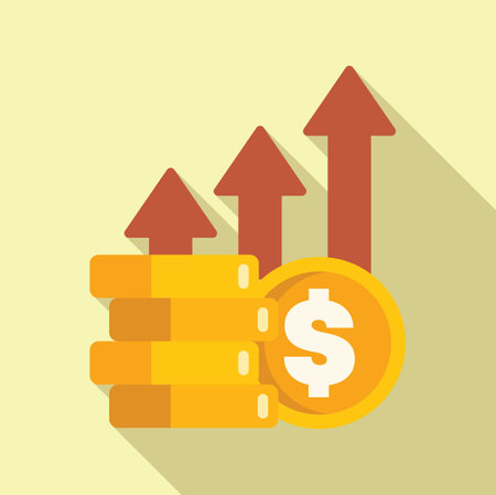 Dollar coins stack is increasing symbolizing successful investment and business growthのイラスト素材