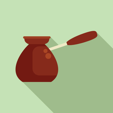 Traditional Turkish coffee pot brewing delicious aromatic coffee, perfect for cafes, restaurants, and coffee loversのイラスト素材