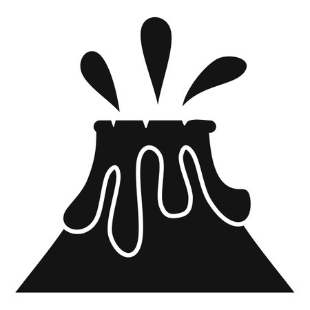 Volcano erupting with lava rocks and magma flowing down sidesのイラスト素材