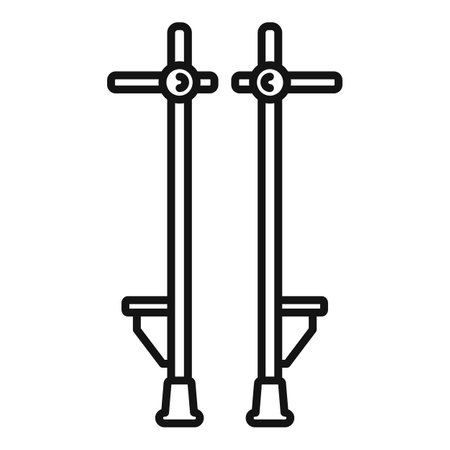 Simple line icon illustration of a pair of jumping stilts, perfect for representing outdoor fun and childhood activitiesのイラスト素材