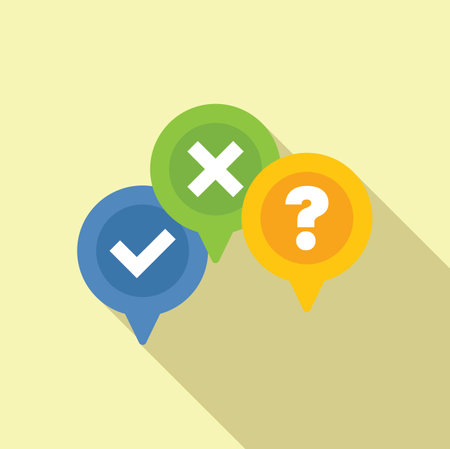 Choosing correct answer, decision making, yes no question mark, right wrong choice iconのイラスト素材