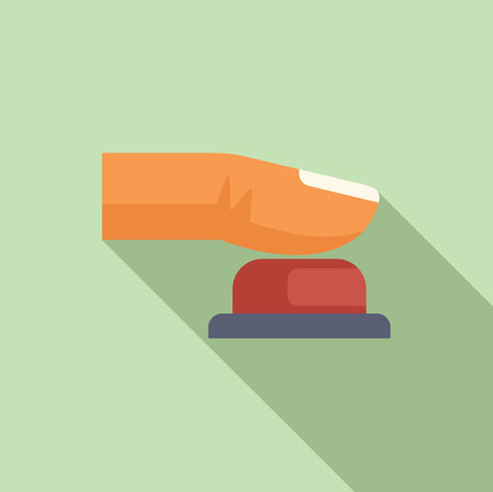 Finger is pushing a red button activating an emergency systemのイラスト素材